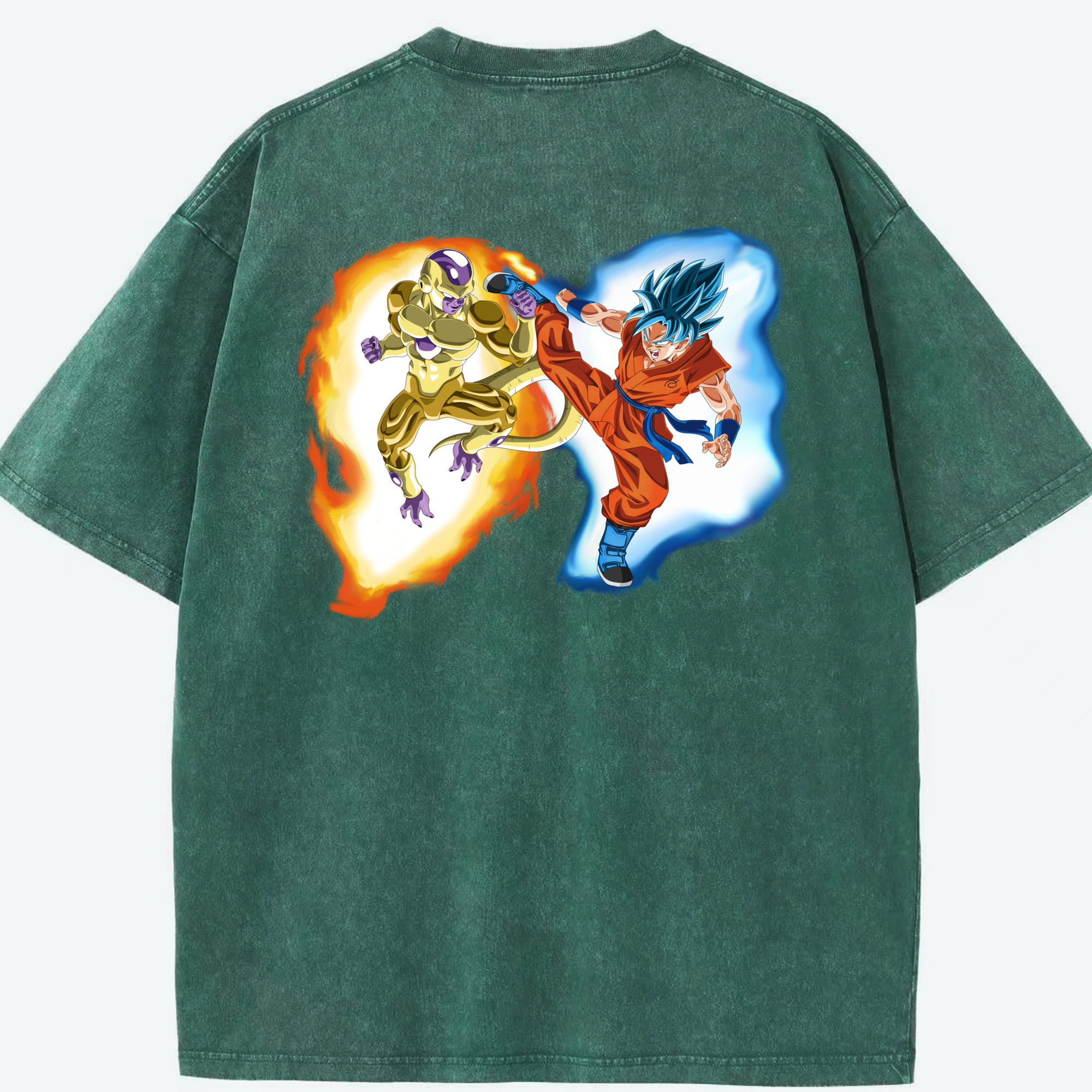 （画像用） ドラゴンボール フリーザ DRAGON BALL Frieza 綿100% ヴィンテージ風 半袖Tシャツ（背面プリント）